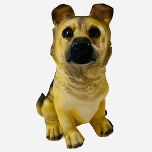 Dog Mate German Shepherd Puppy Figurine 6.5" Resin Dog Sculpture Vintage Dog